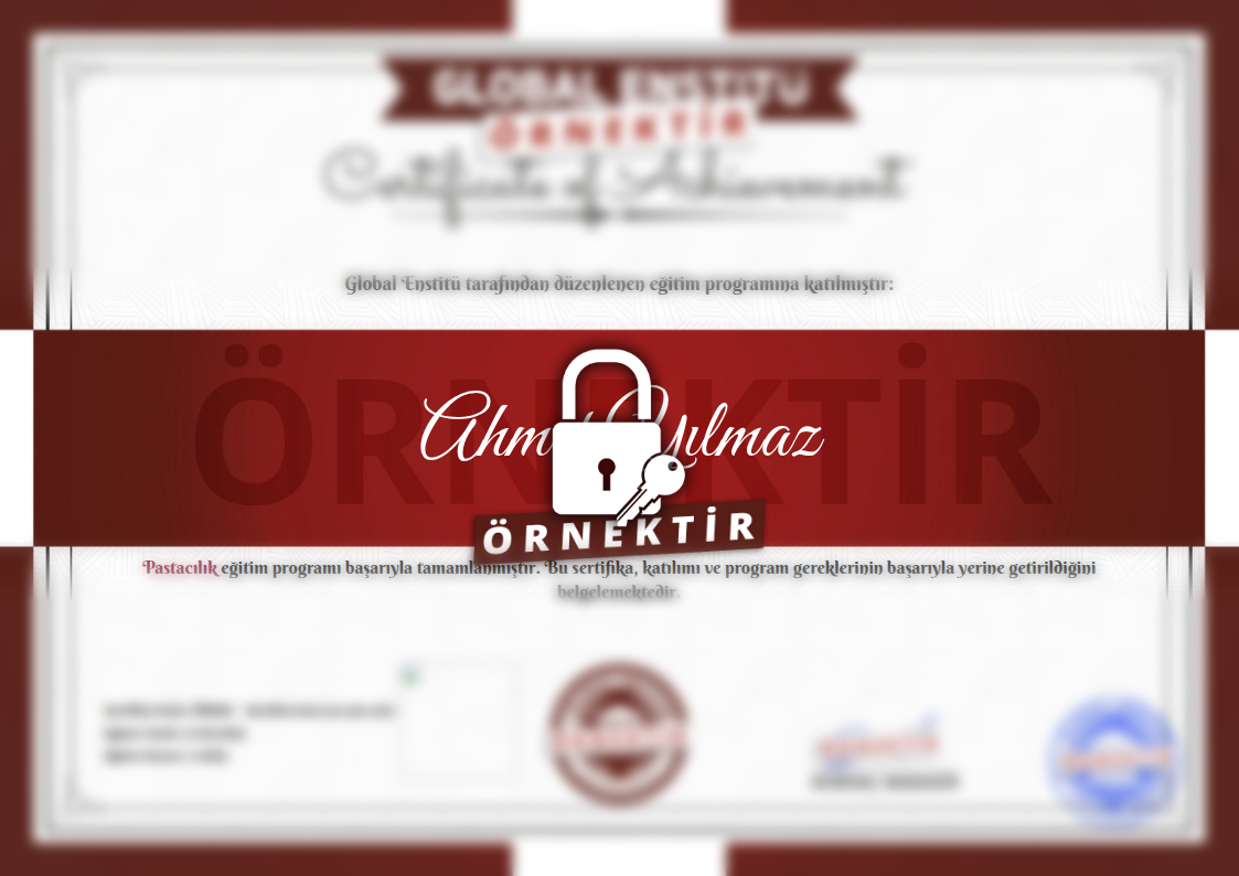 Örnek Pastacılık Sertifikası