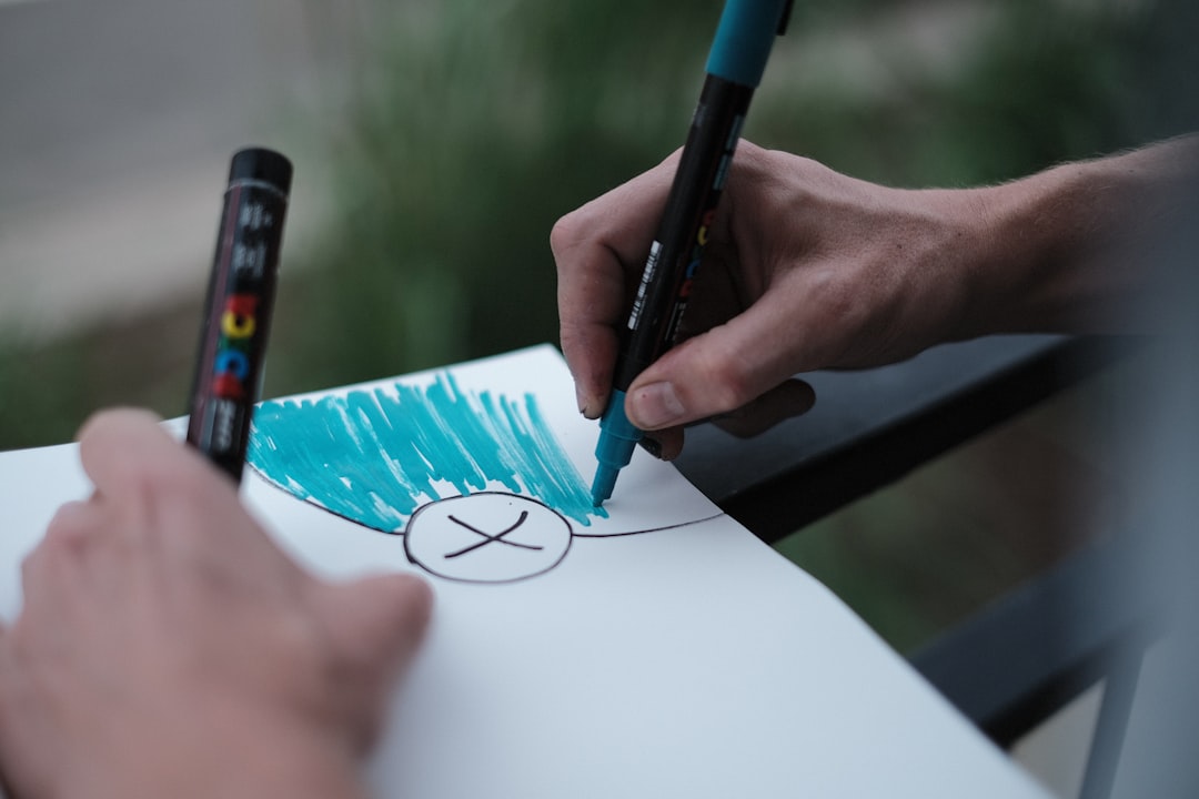 designer using drawing tablet