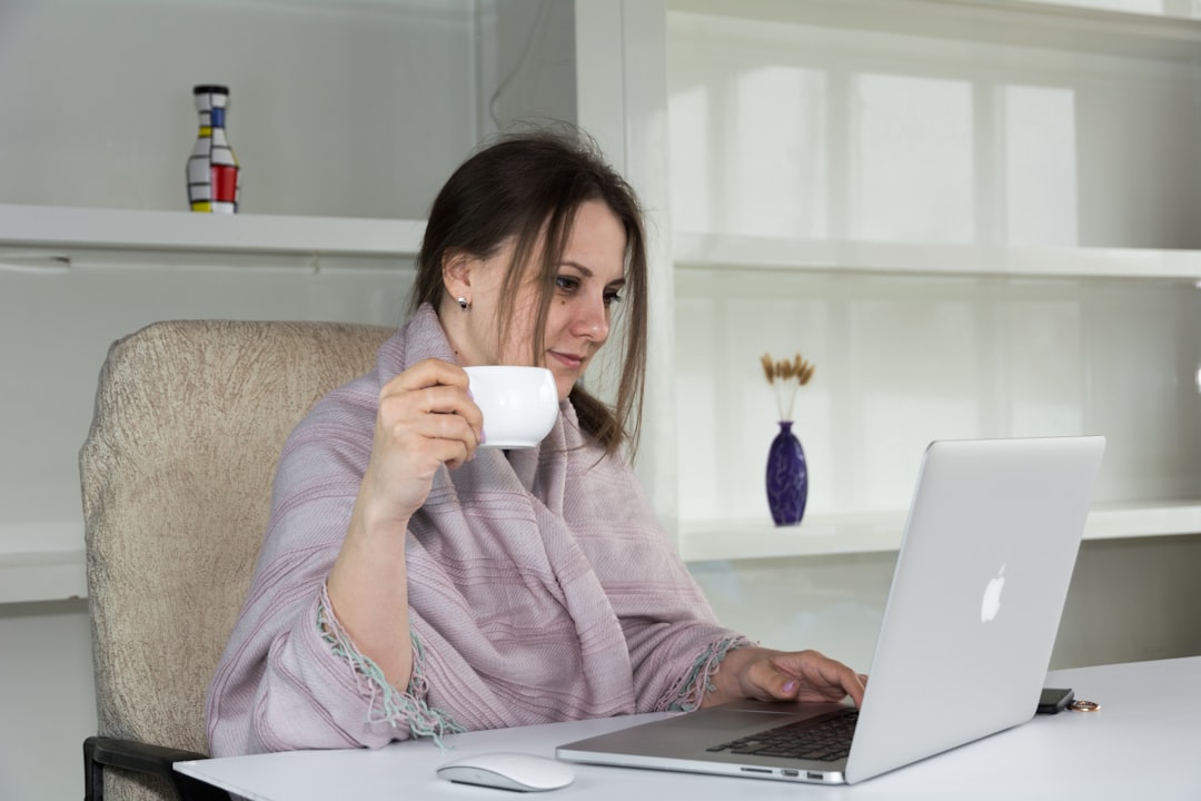 woman studying online course